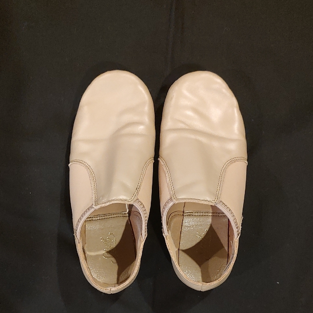 Beige Leather Slip-On Shoes